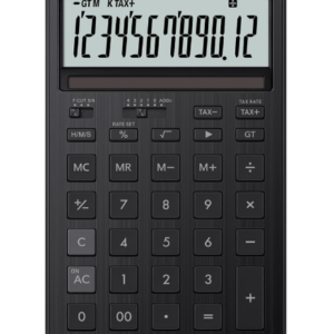 Casio JW-200DQ Stylish and Colourful 12-Digit Compact Desktop Tax Calculator, Iron Black