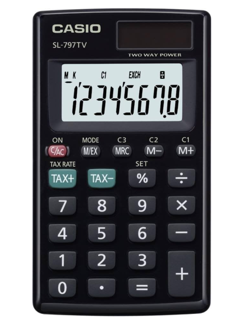Casio SL-797TV Portable Calculator, with Exchange Function