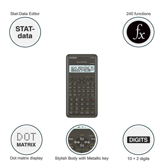 Casio FX-991MS 2nd Gen Scientific Calculator & Casio FX-82MS 2nd Gen Scientific Calculator, Black - Image 3