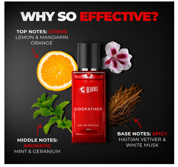 BEARDO Godfather Perfume For Men, 50Ml | Aromatic, Spicy Perfume For Men Long Lasting Perfume For Date Night Fragrance | Body Spray For Men | Gift For Husband | Gift For Boyfriend - Image 2