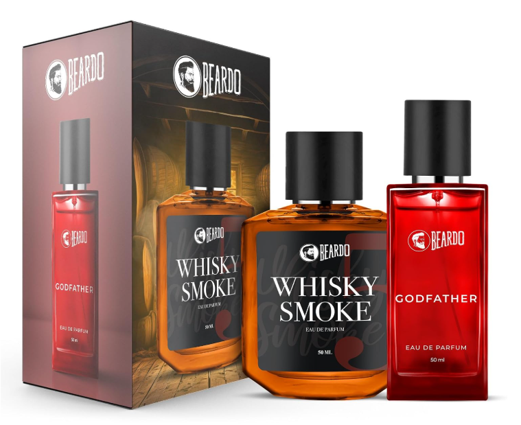 BEARDO Whisky Smoke & Godfather Perfume Giftset for Man (50 Ml X 2)|Spicy, Woody & Aromatic|Long Lasting Fragrance |Perfume for Men |Premium Perfume | Giftset for Men