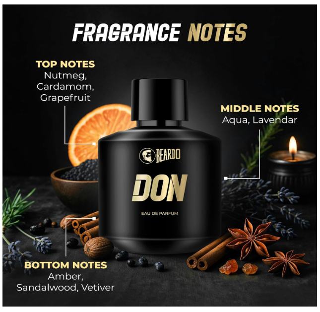 Beardo Don Perfume for Men,100ml | With Melon, Jasmin, Vanilla Intense Fresh | Strong Long Lasting Mens Perfume | EAU DE PARFUM Men | Gift For Men | Gift for husband | Gift for boyfriend - Image 2