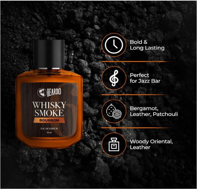 Beardo Whisky Smoke Bourbon Perfume For Men, 50ml | Oriental, Woody, Leathery Eau De Parfum | Long Lasting Perfume | Best Date Night Fragrance | Gift For Husband | Gift For Boyfriend - Image 2