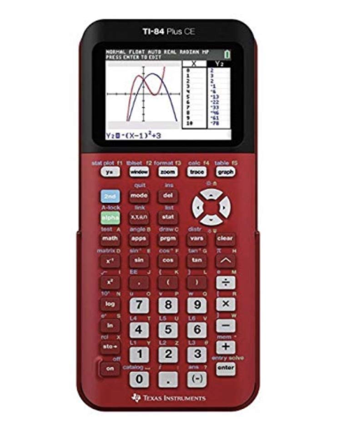 TI-84 Plus CE Color Graphing Calculator, Red