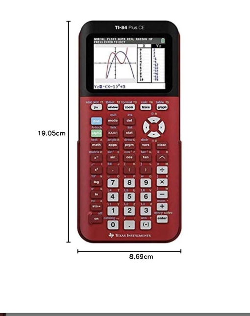 TI-84 Plus CE Color Graphing Calculator, Red - Image 2