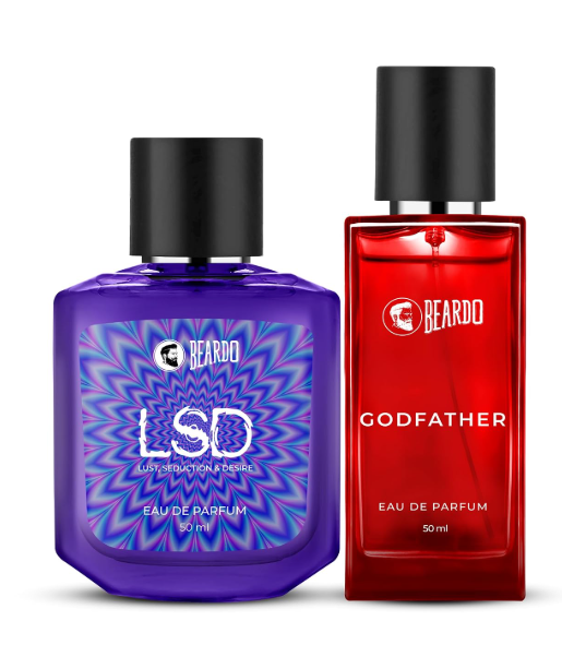 Beardo Midnight Legacy Combo for Men- LSD & GodFather Perfume for Men (50ml x 2) | Long Lasting Fragrance | Long Lasting Perfume for Men | Gift for Men | Gift for Friend