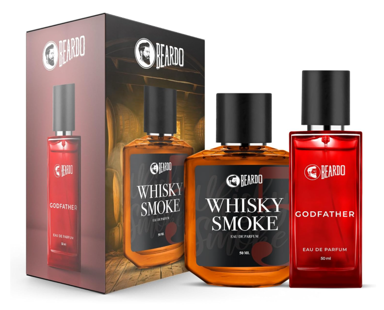BEARDO Whisky Smoke & Godfather Perfume Giftset for Man (50 Ml X 2)|Spicy, Woody & Aromatic|Long Lasting Fragrance |Perfume for Men |Premium Perfume | Giftset for Men