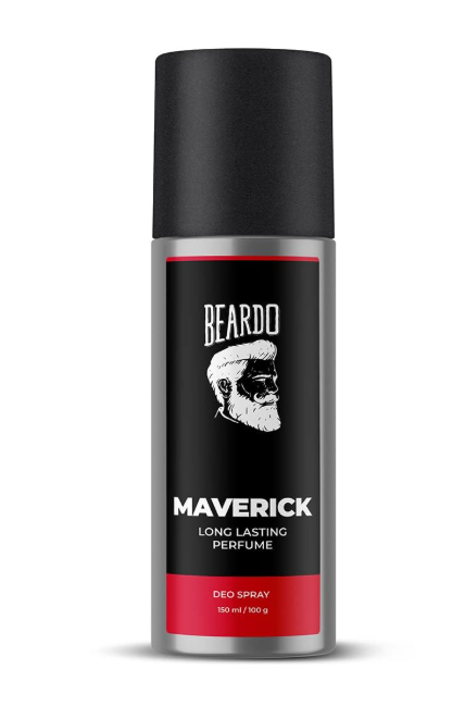BEARDO Perfume Body Spray For Men - MAVERICK, 150Ml | Oriental Leather Woody | Fresh Deo | Long Lasting Deodorant | Gift for Men | Gift For Friends