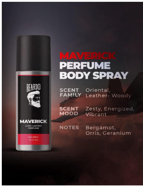 BEARDO Perfume Body Spray For Men - MAVERICK, 150Ml | Oriental Leather Woody | Fresh Deo | Long Lasting Deodorant | Gift for Men | Gift For Friends - Image 2