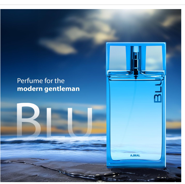 Ajmal Blu EDP 90ML Long Lasting Scent Spray Citrus Perfume Gift For Men - Made In Dubai - Image 3
