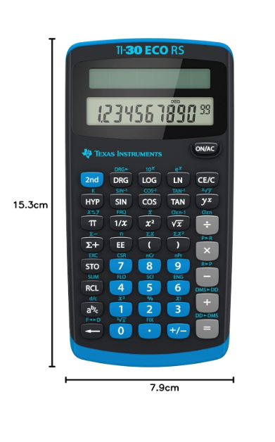 Texas Instruments TI-30 ECO RS FC Schulrechner (Einzeiliges 10-Stelliges Display, Solarbetrieb) Schwarz - Image 2