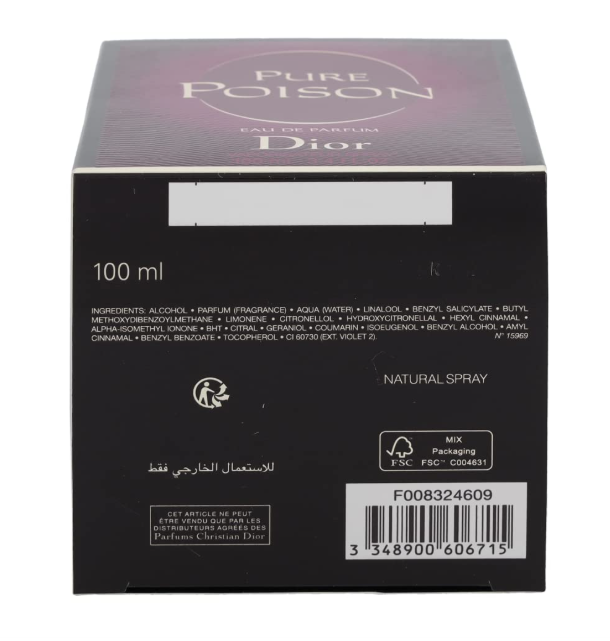 Dior Pure Poison EDP Spray For Women, 100ml - Sandalwood - Image 2