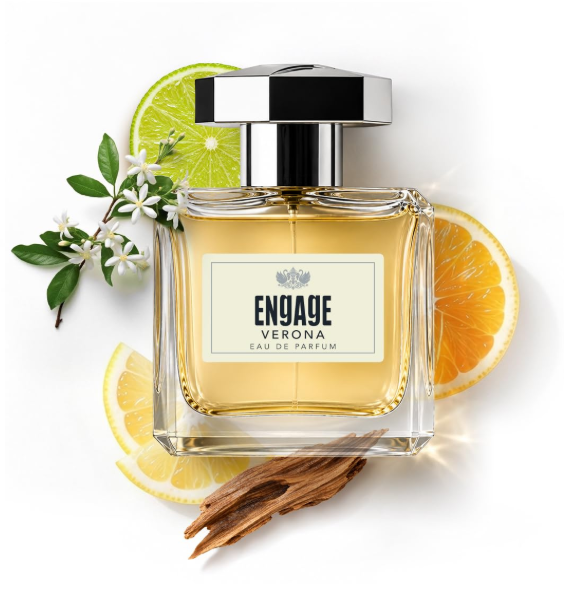 Engage Verona Eau De Parfum for Women 100ml |Long Lasting EDP| Everyday Luxury Perfume| Citrus Fruity| Perfect for Daily Wear|Skin Friendly|No Parabens| No Silicones|Dermat-Tested| Gift for Woman