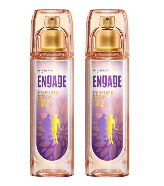 Engage W2 Perfume Spray For Women, Floral and Fruity, Skin Friendly, 120ml (Pack of 2)
