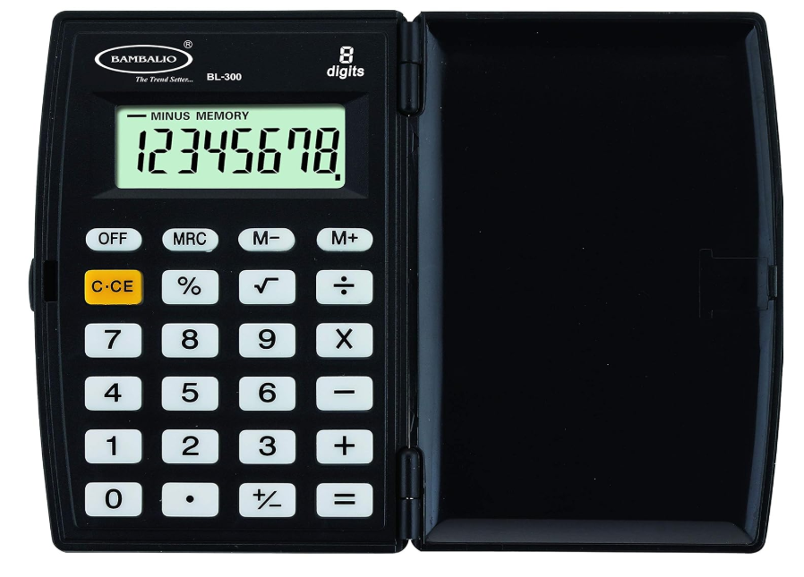 Bambalio 8 Digits BL-300 with 3 Years Warranty Portable Pocket Calculator (Black)